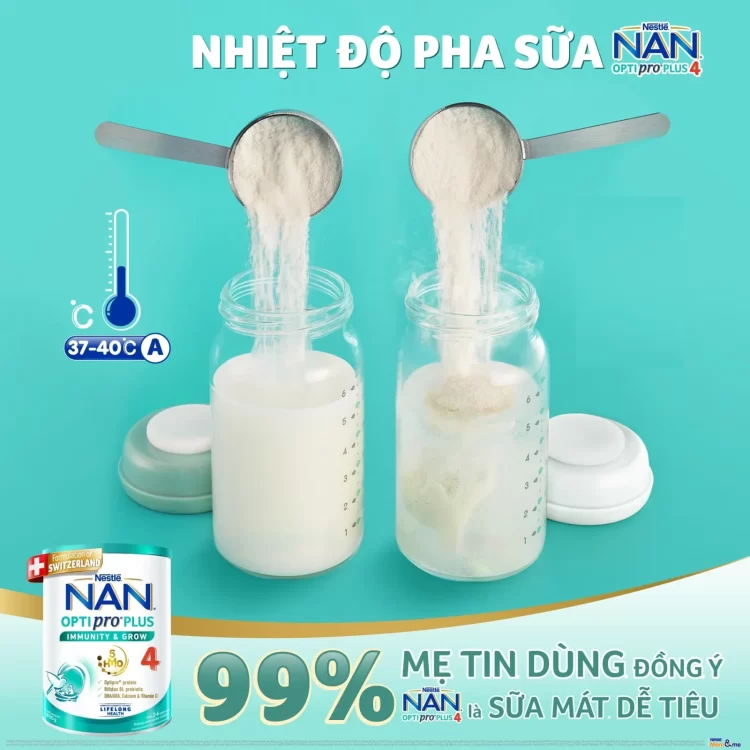 Sữa NAN pha bao nhiêu độ? Cách pha sữa NAN Nga, Việt, Optipro chuẩn 2026